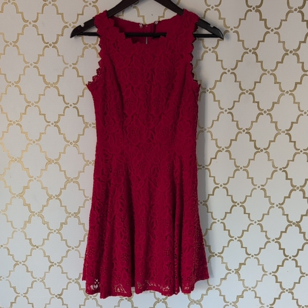 Elegant Red Lace Dress